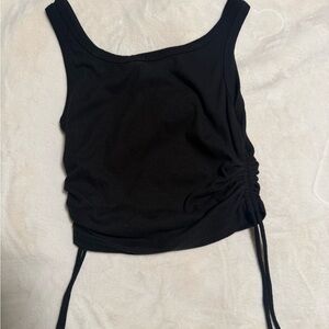 Princess Polly Black Ruched Tank Top